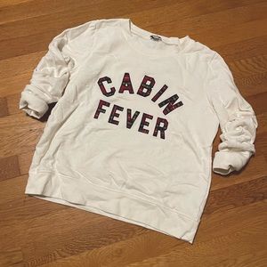 JCREW FACTORY CABIN FEVER CREW NECK LONGSLEEVE CREAM SHIRT SMALL